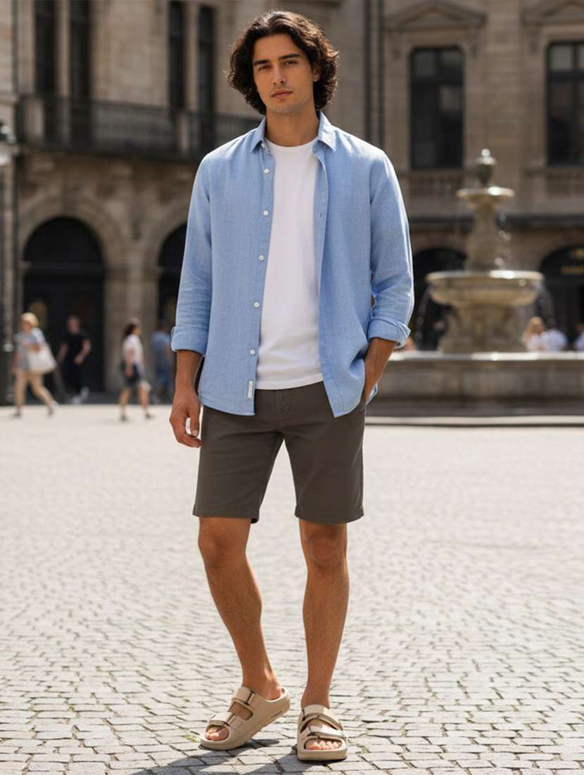 men solid slip on slider - 22293002 -  Standard Image - 4