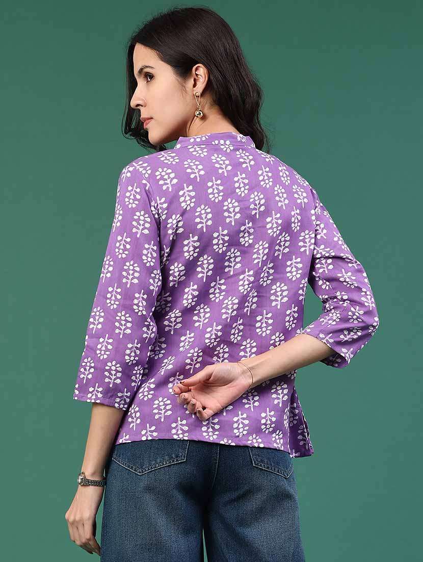 women purple rayon straight kurti - 22293225 -  Standard Image - 4