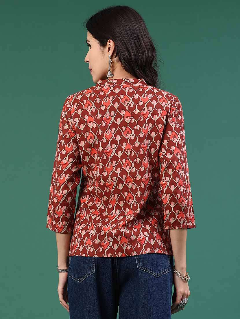 women red rayon straight kurti - 22293227 -  Standard Image - 4