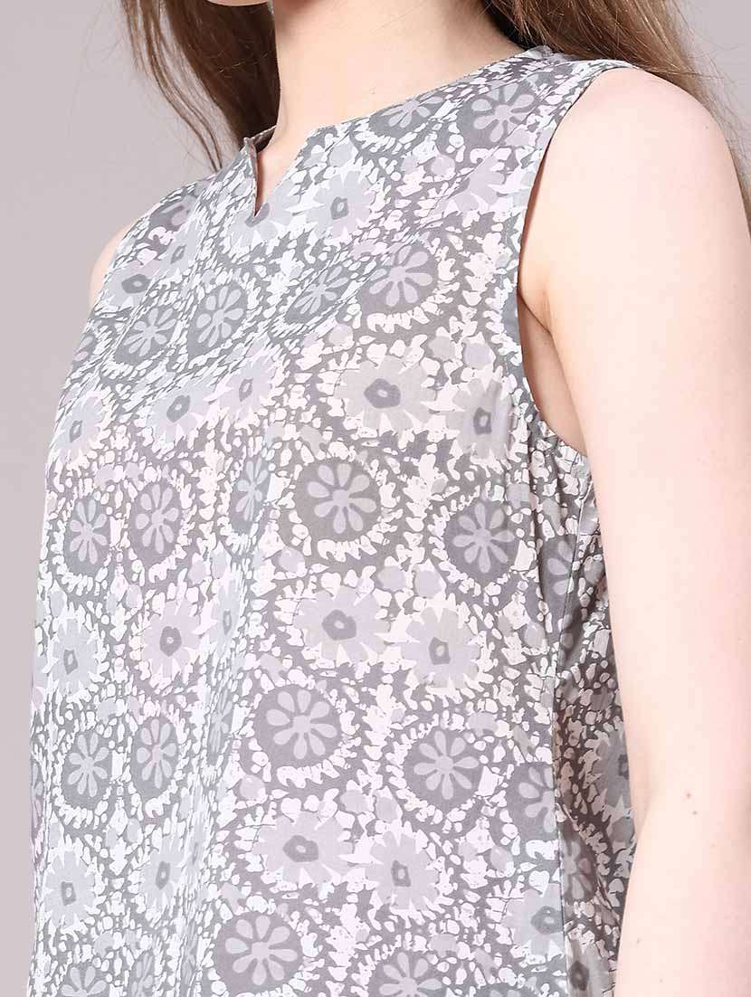 women grey cotton straight kurti - 22293231 -  Standard Image - 1