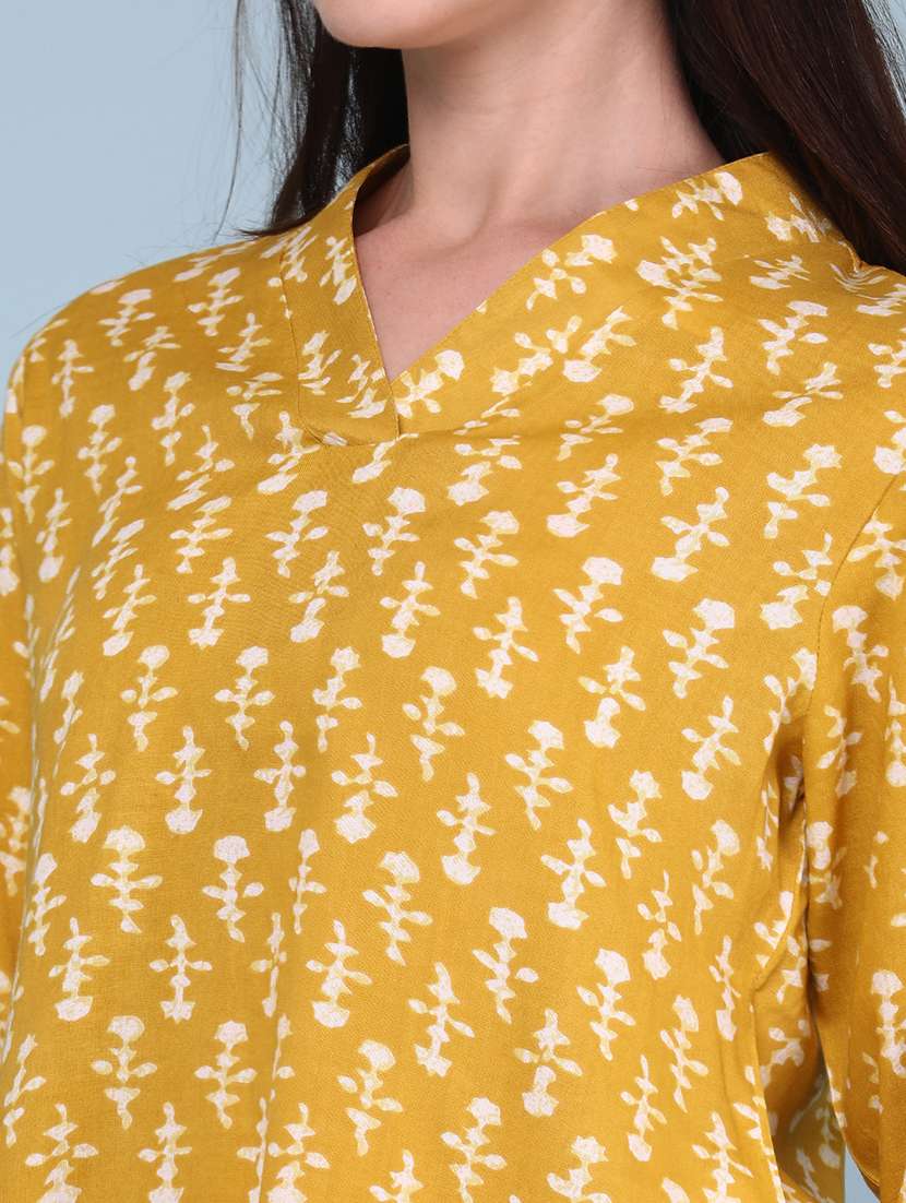 women printed three quarter sleeves regular top - 22293243 -  Standard Image - 1