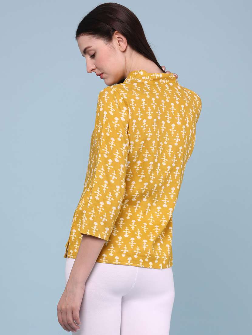 women printed three quarter sleeves regular top - 22293243 -  Standard Image - 4