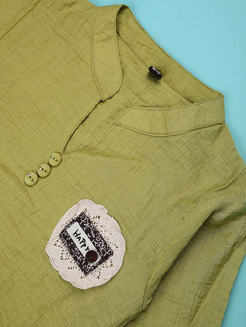 girls solid three quarter sleeve top - 22293303 -  Standard Image - 4