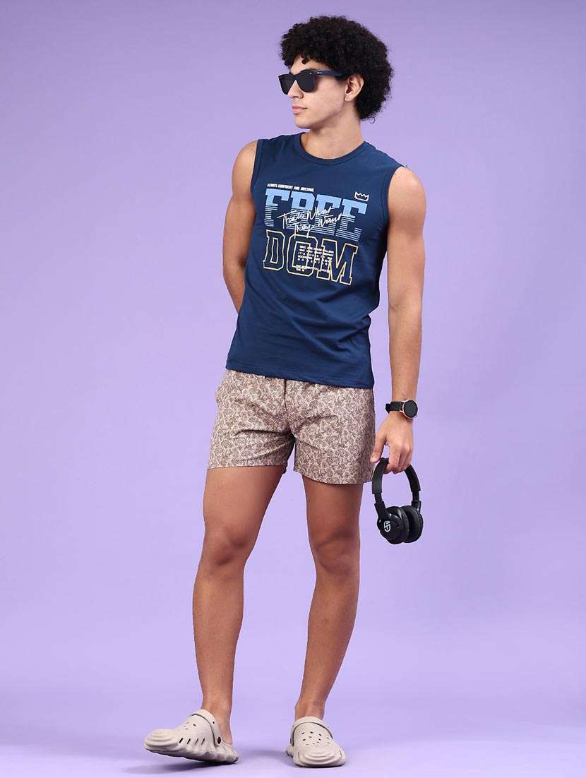 men typographic sleeveless slim fit t-shirt - 22293392 -  Standard Image - 4