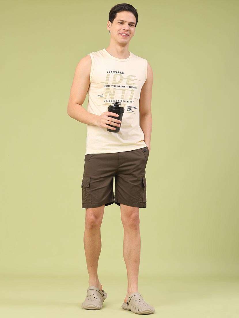 men typographic sleeveless slim fit t-shirt - 22293393 -  Standard Image - 4
