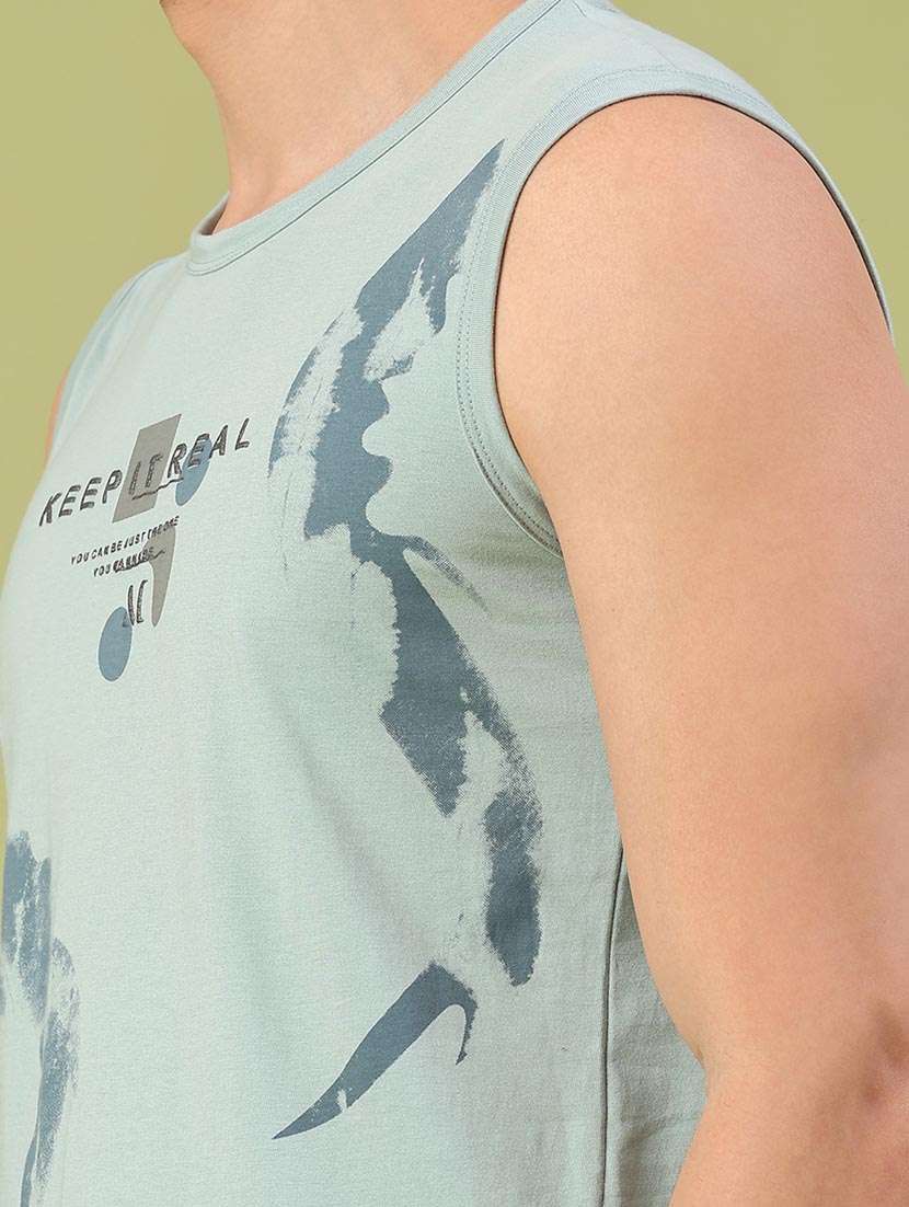 men printed sleeveless slim fit t-shirt - 22293394 -  Standard Image - 1