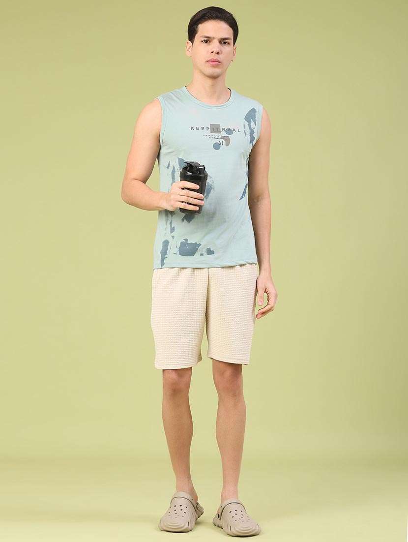 men printed sleeveless slim fit t-shirt - 22293394 -  Standard Image - 4