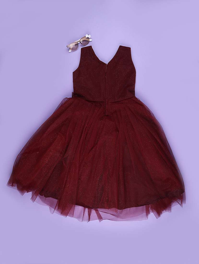 girls self designed sleeveless flared frock - 22293417 -  Standard Image - 1