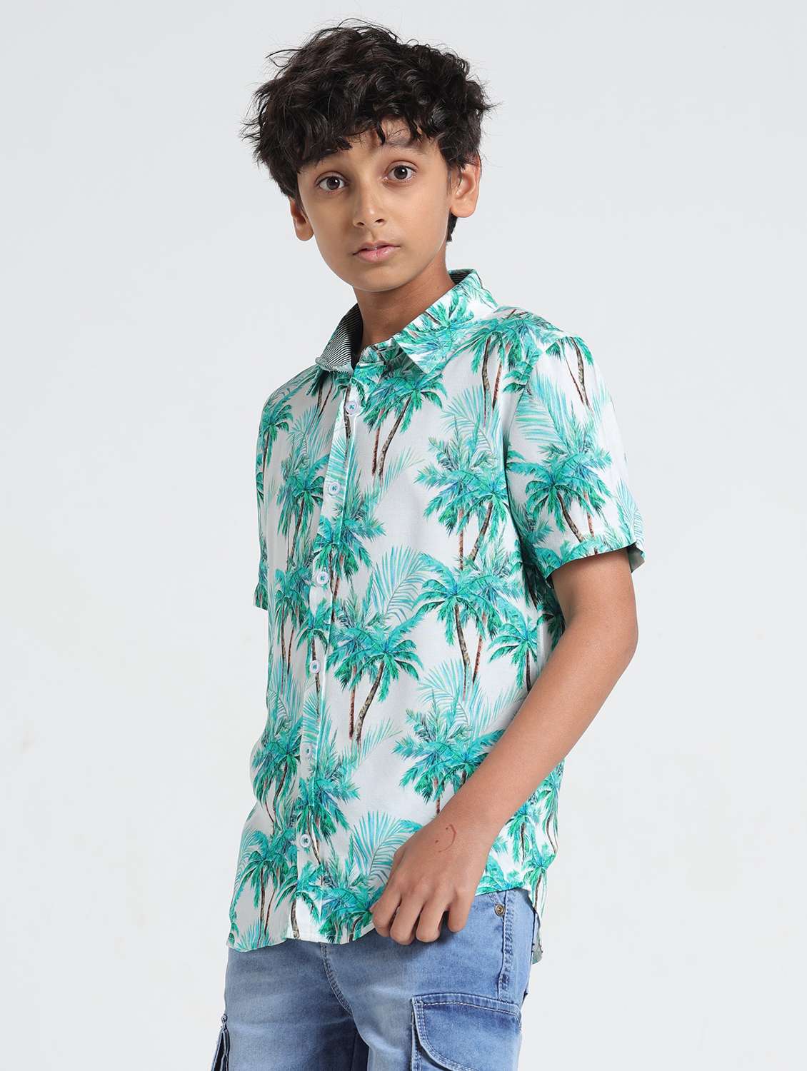boys printed short sleeve casual shirt - 22293457 -  Standard Image - 1