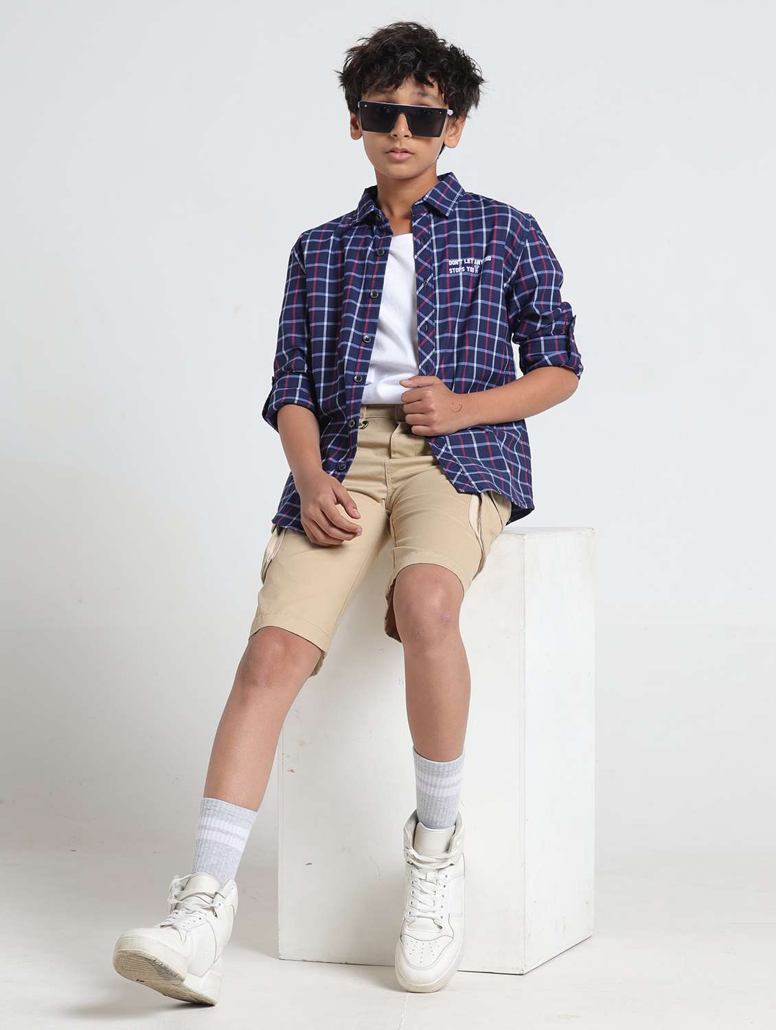 boys checkered long sleeve casual shirt - 22293459 -  Standard Image - 4