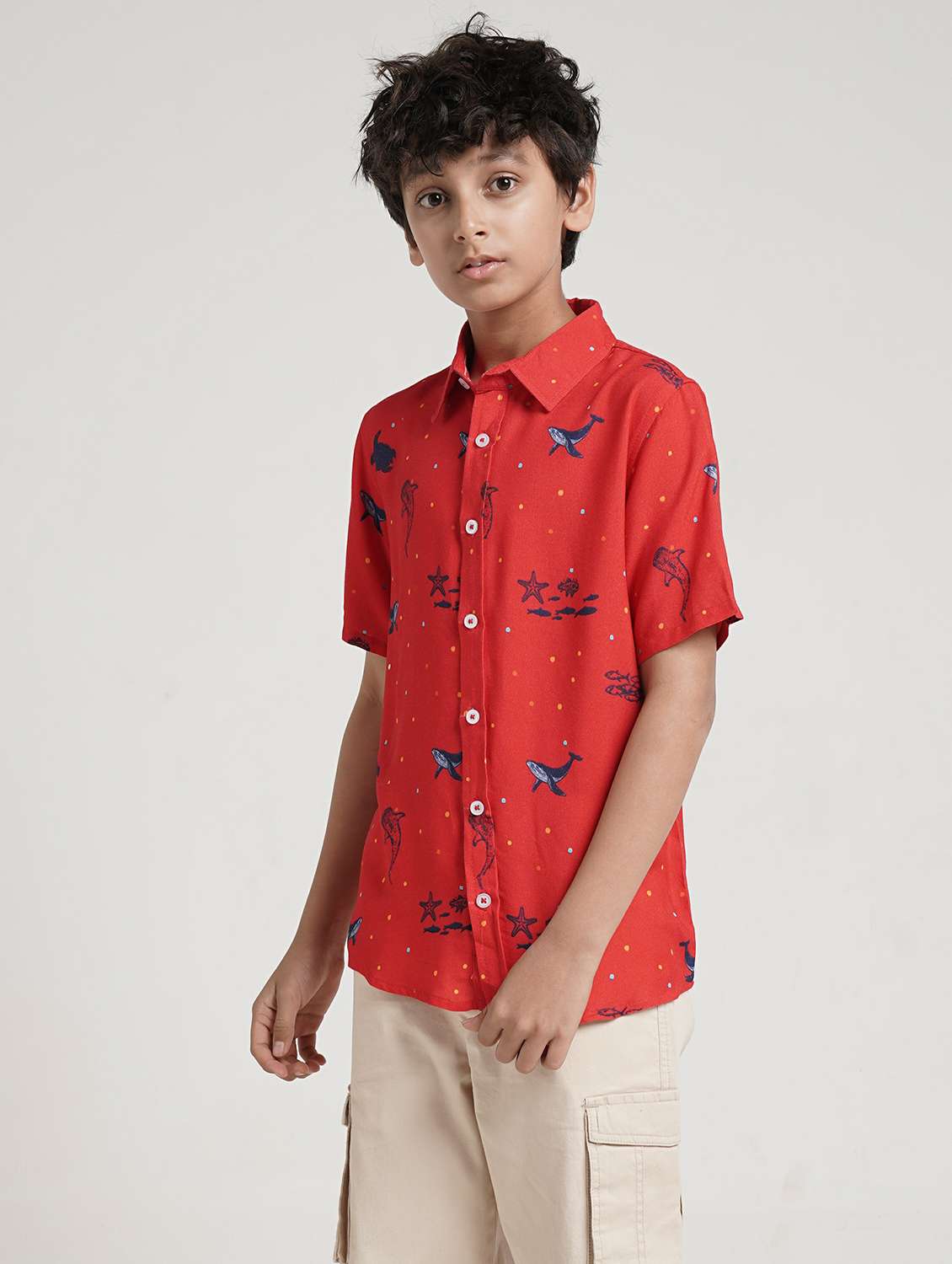 red cotton shirt - 22293465 -  Standard Image - 1