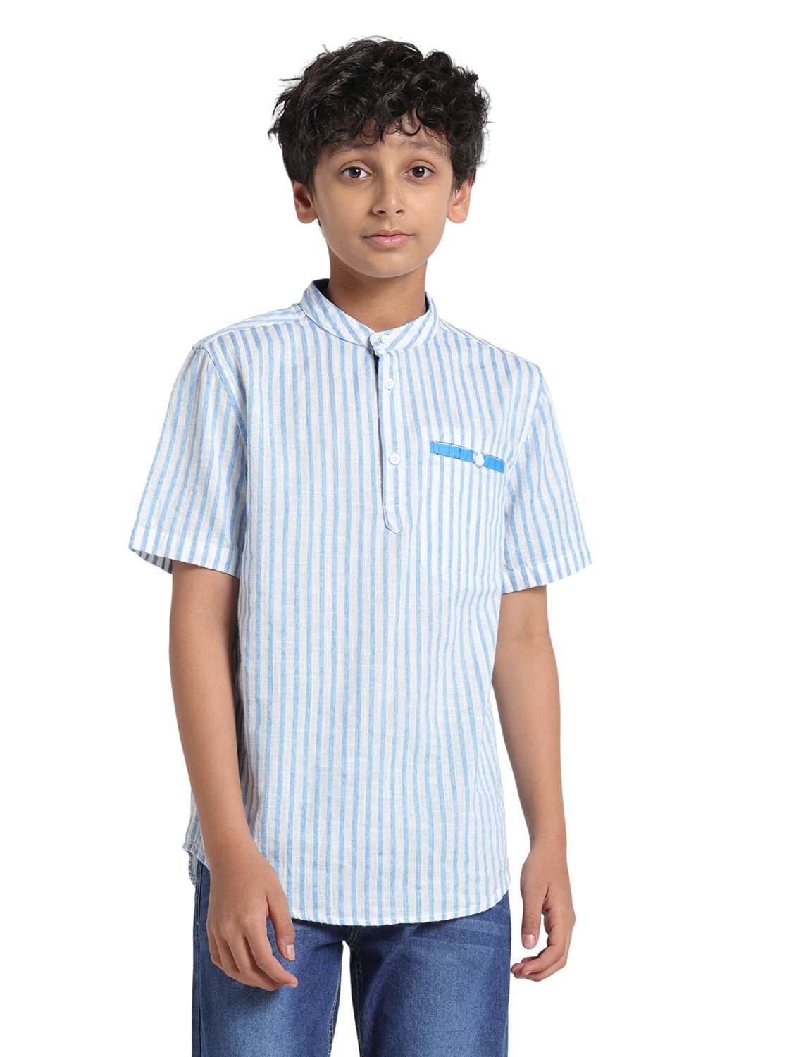 boys striped short sleeve kurta - 22293468 -  Standard Image - 1