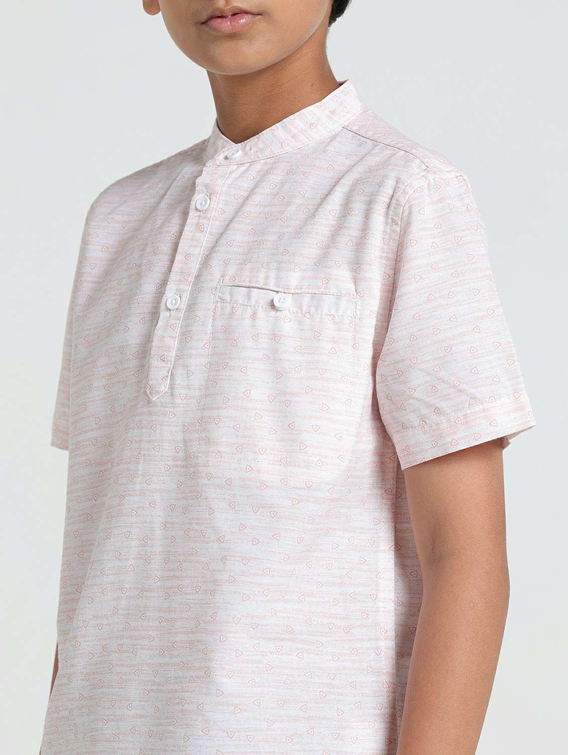 boys self designed short sleeve kurta - 22293469 -  Standard Image - 4