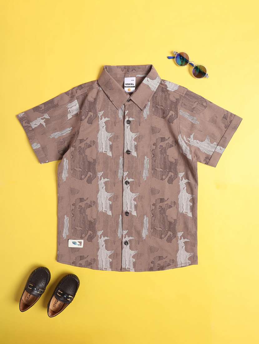 boys printed short sleeves casual shirt - 22293476 -  Standard Image - 1