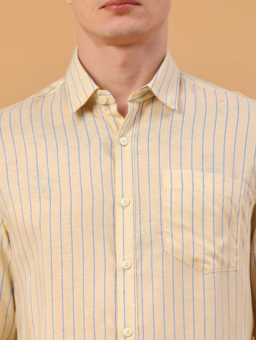 men striped long sleeve regular fit casual shirt - 22293488 -  Standard Image - 1