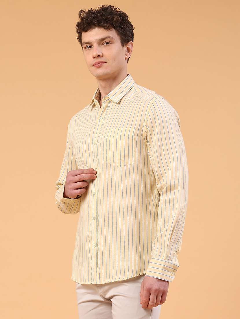 men striped long sleeve regular fit casual shirt - 22293488 -  Standard Image - 4