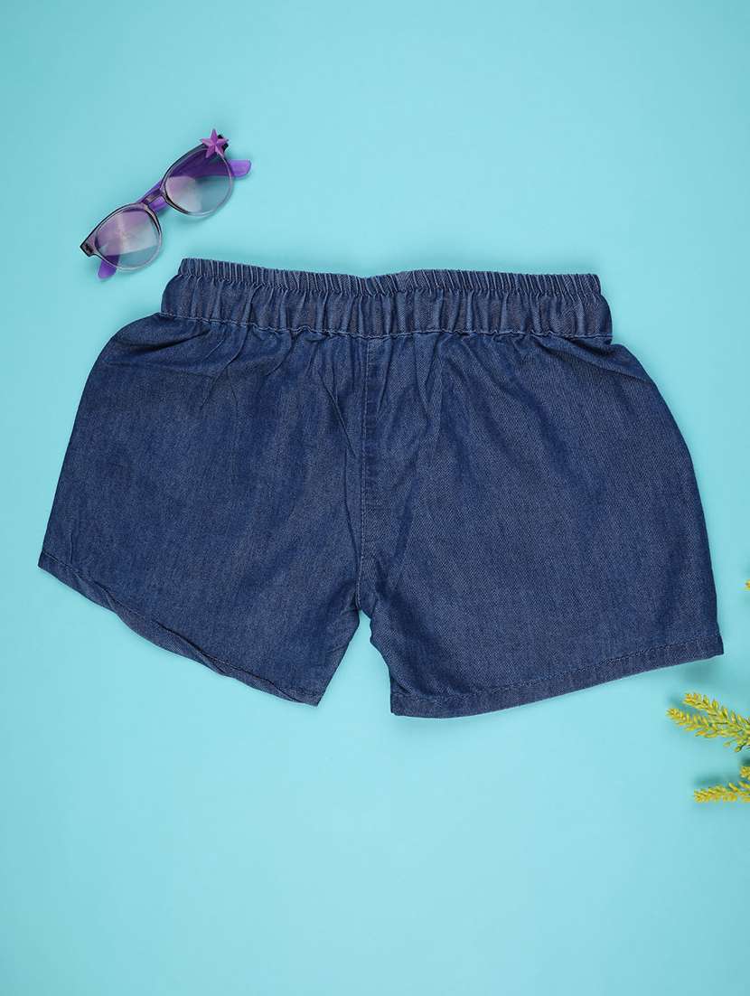 girls solid mid rise shorts - 22293512 -  Standard Image - 1