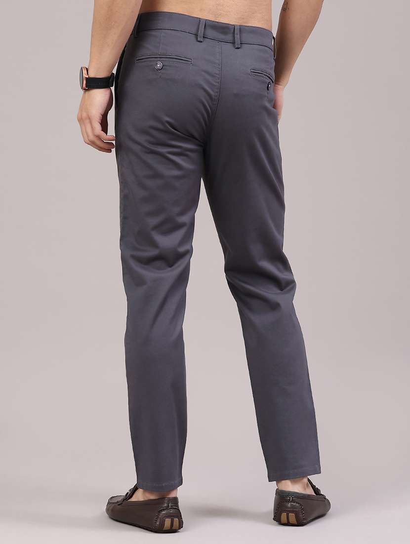 men solid mid riise chinos casual trouser - 22293546 -  Standard Image - 4