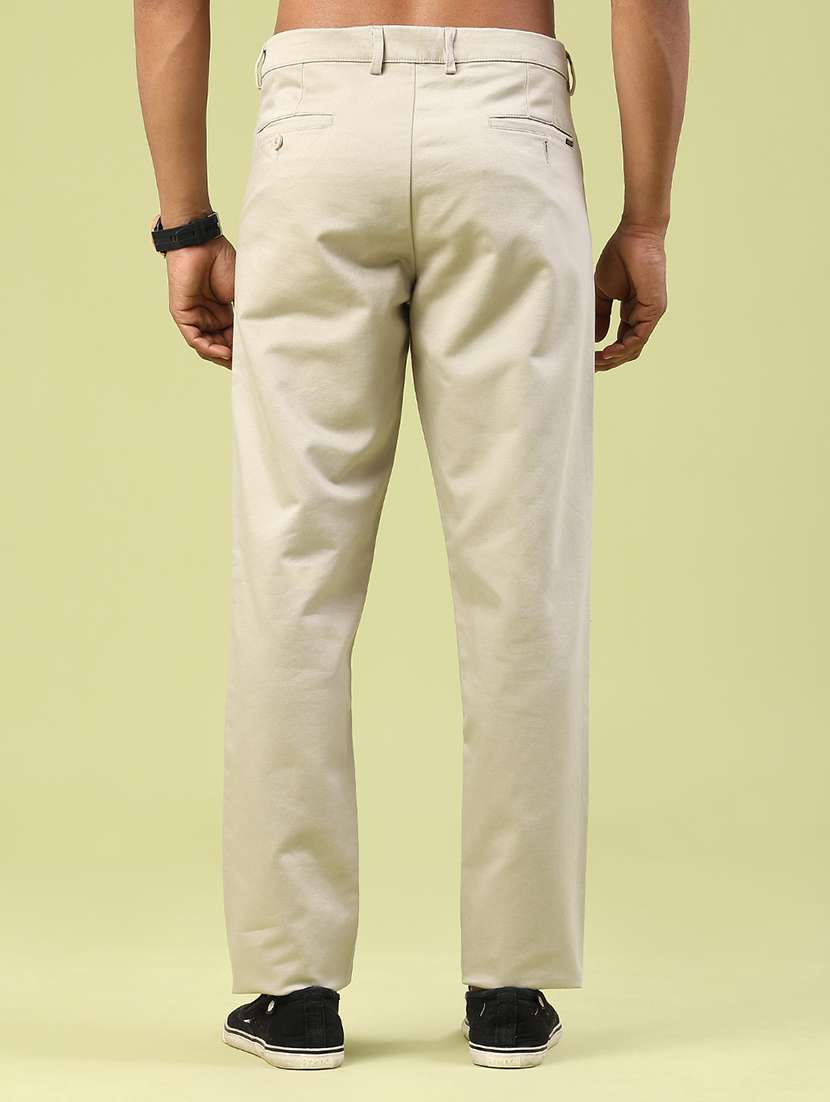 men solid mid rise chinos casual trouser - 22293560 -  Standard Image - 4