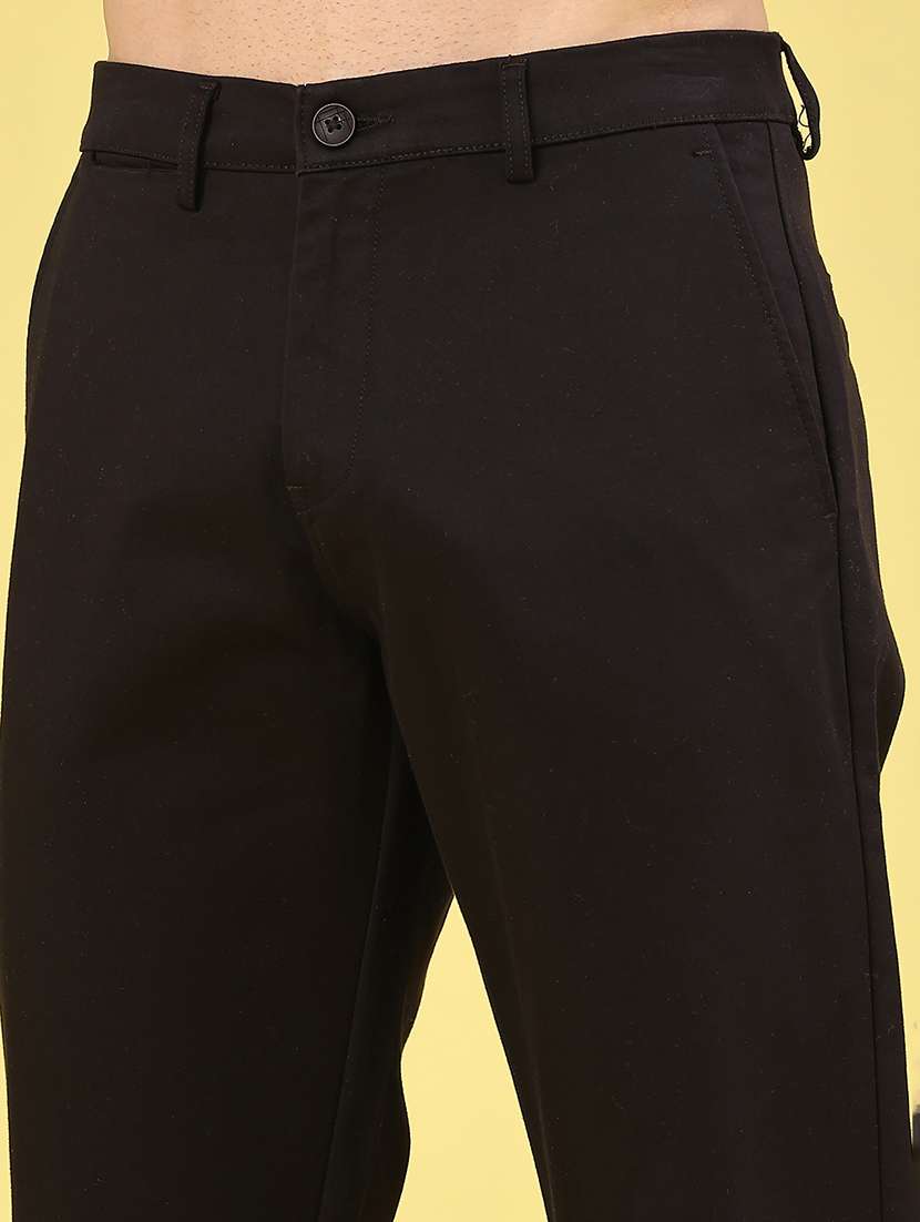 men solid mid rise chinos casual trouser - 22293562 -  Standard Image - 1