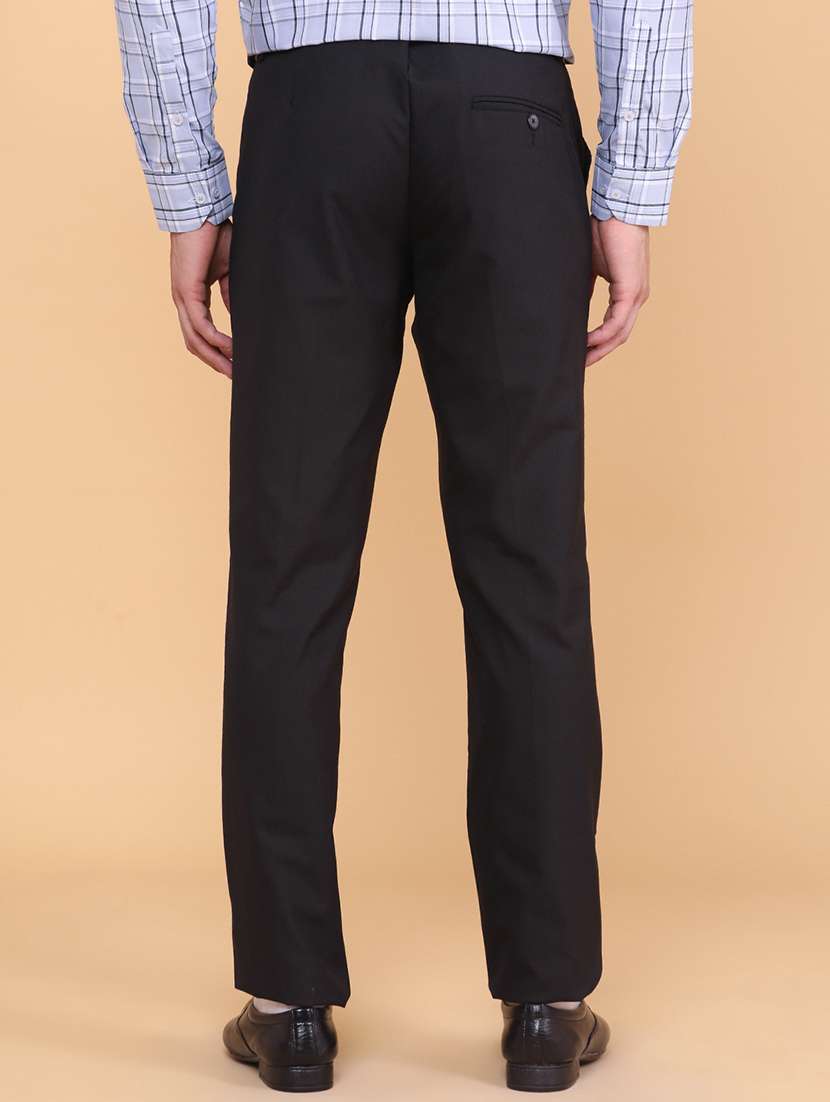 men solid mid rise regular fit trouser - 22293599 -  Standard Image - 4