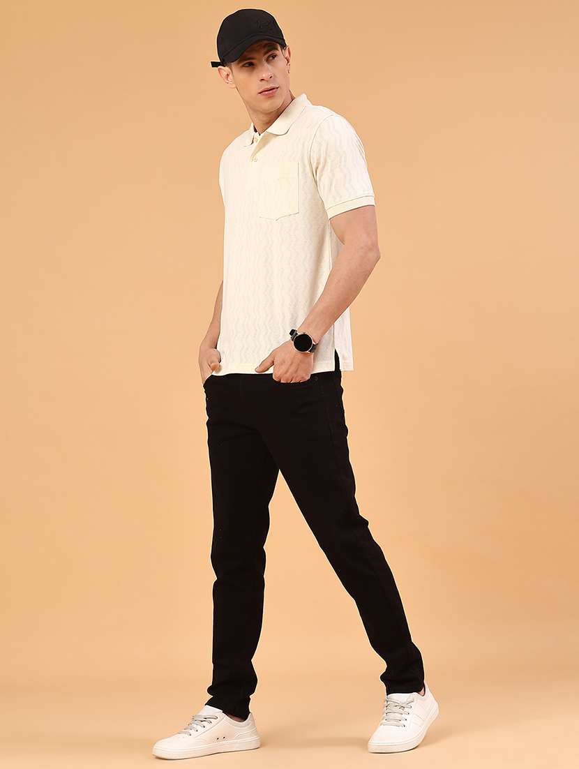 men beige cotton blend plain t-shirt - 22293609 -  Standard Image - 4