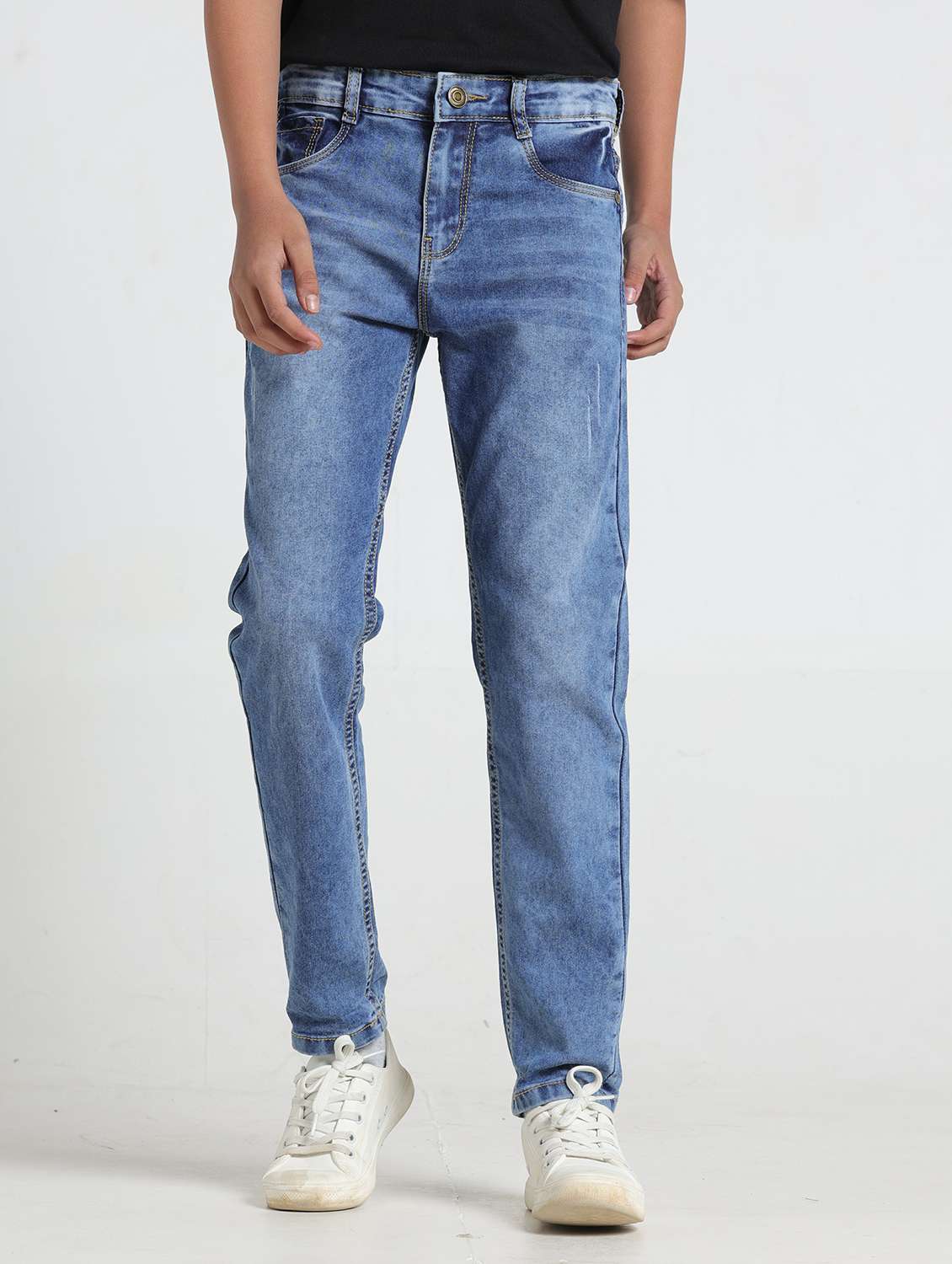 boys solid mid rise slim fit jean - 22293624 -  Standard Image - 1