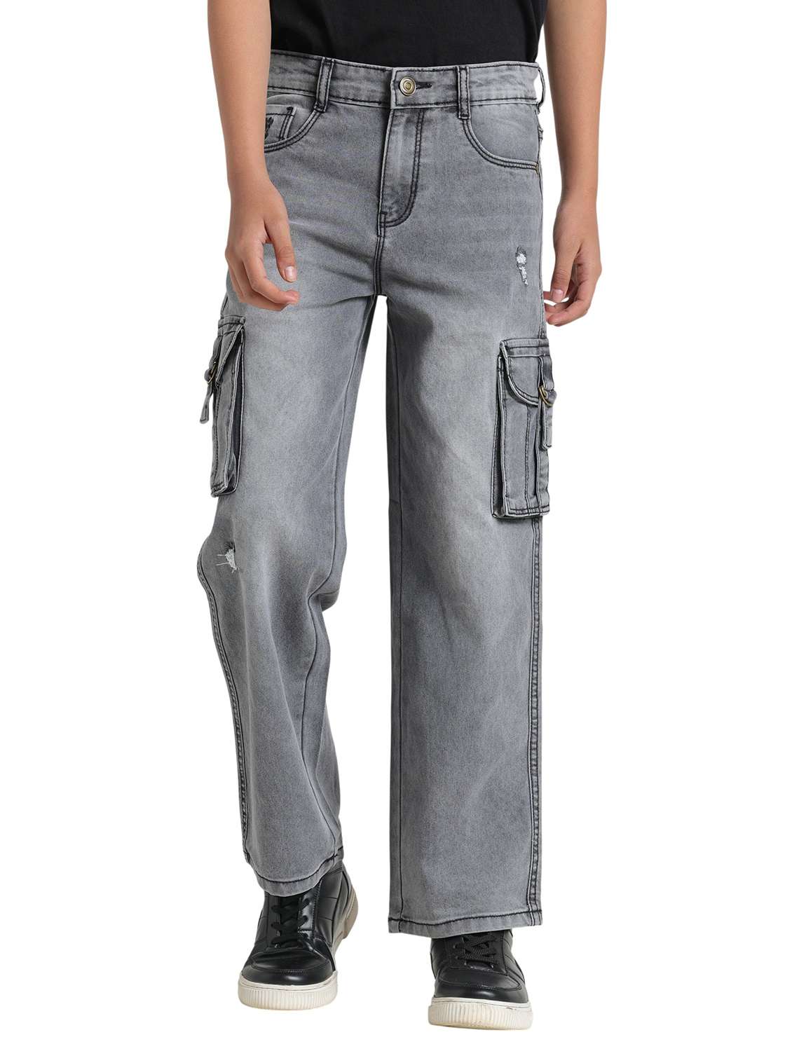 Grey Denim Distressed Jean - 22293627 -  Standard Image - 1