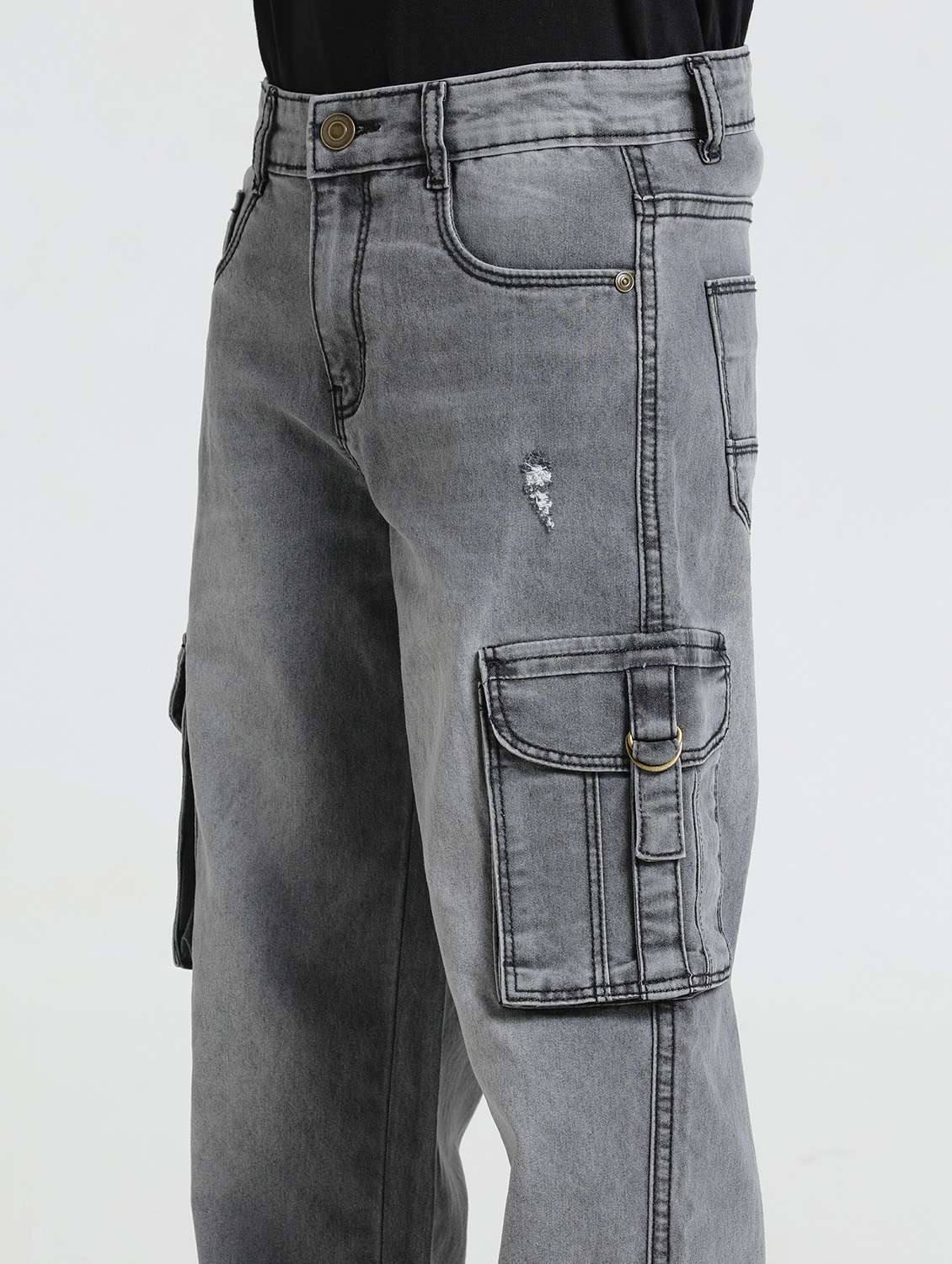Grey Denim Distressed Jean - 22293627 -  Standard Image - 4
