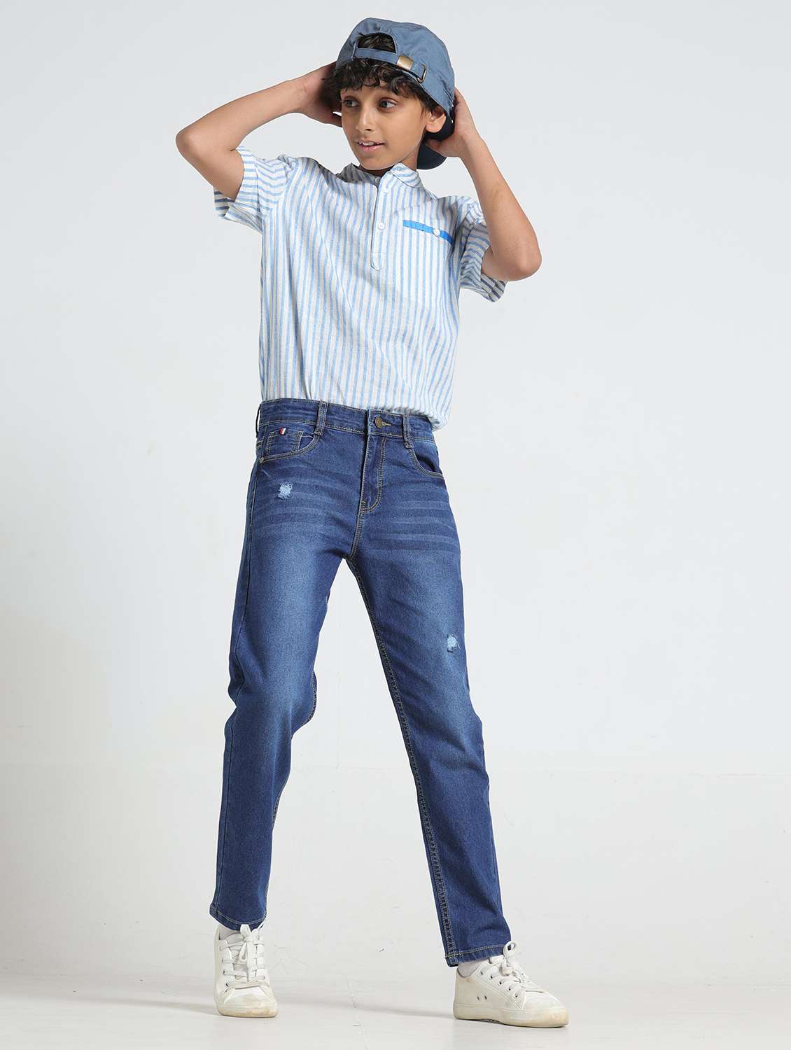 blue denim distressed jean - 22293628 -  Standard Image - 4