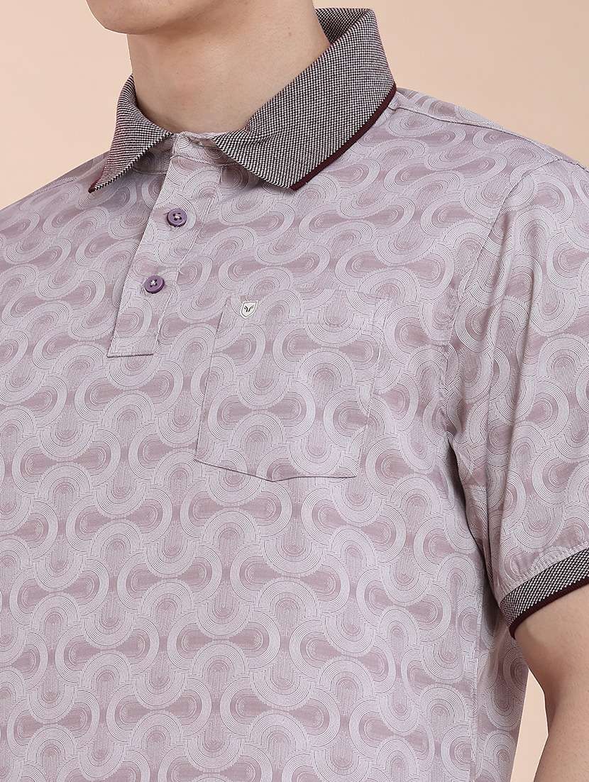 men printed short sleeve slim fit polo t-shirt - 22293635 -  Standard Image - 1