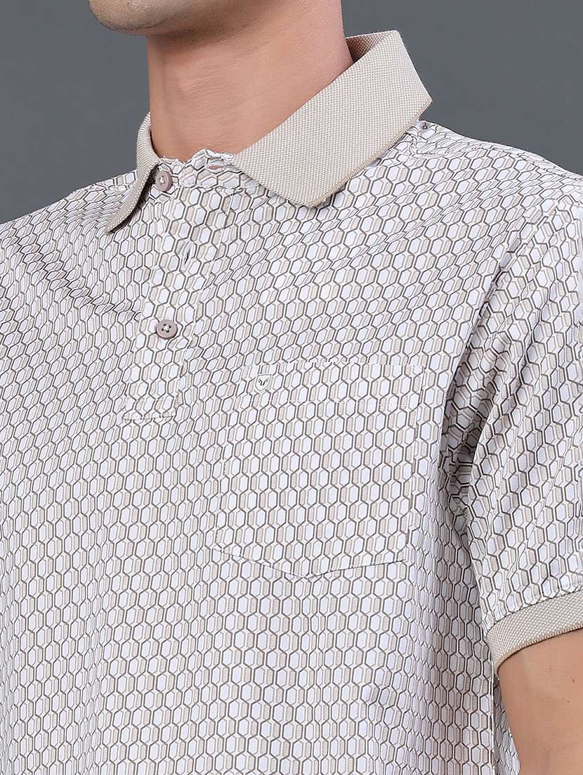 men printed short sleeve slim fit polo t-shirt - 22293636 -  Standard Image - 1