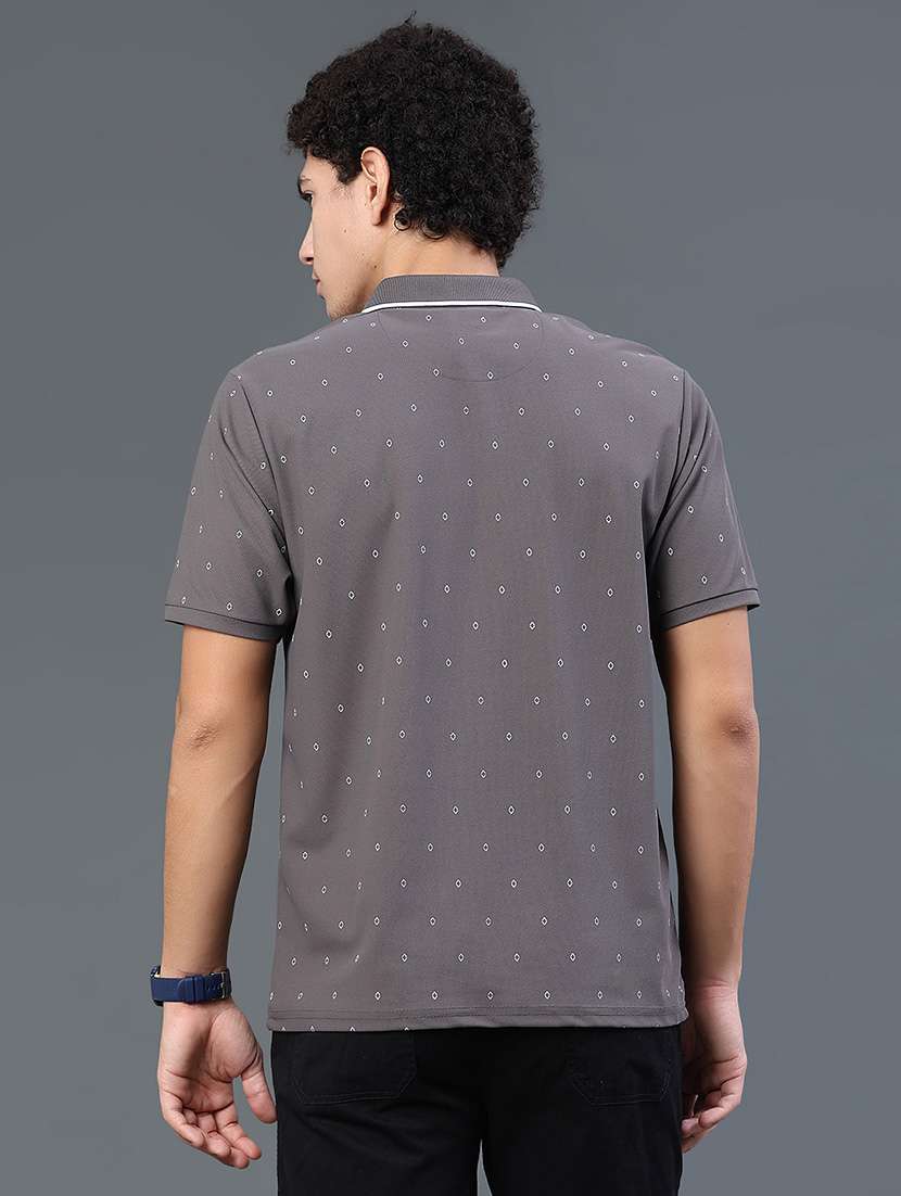 Men Printed Short Sleeve Slim Fit Polo T-shirt - 22293668 -  Standard Image - 4