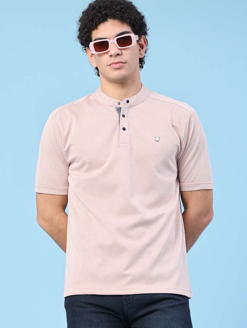 men solid short sleeves regular fit t-shirt