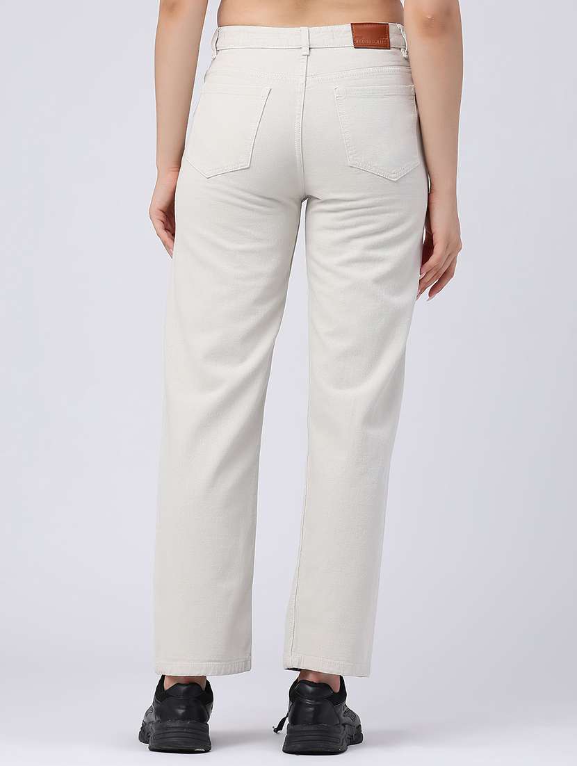 omen solid high rise straight fit jeans - 22293707 -  Standard Image - 4