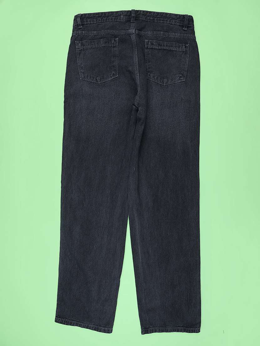 Girls Solid Mid Rise Straight Jeans - 22293807 -  Standard Image - 1