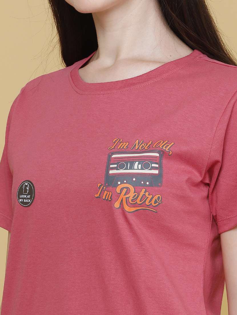 women printed short sleeves regular fit t-shirt - 22293845 -  Standard Image - 1