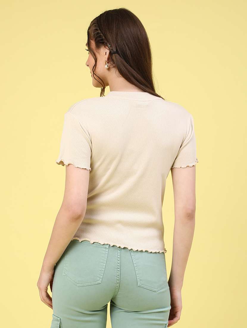 beige cotton regular top - 22293857 -  Standard Image - 4