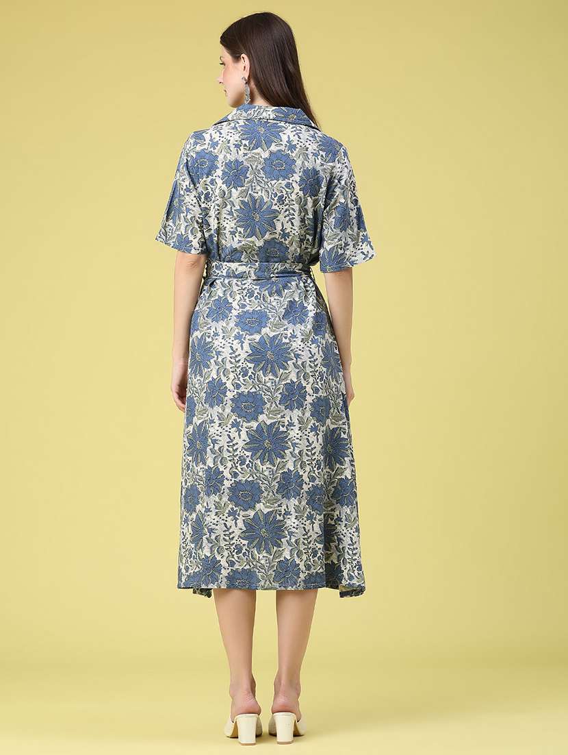 women printed short sleeves a-line dress - 22293872 -  Standard Image - 4
