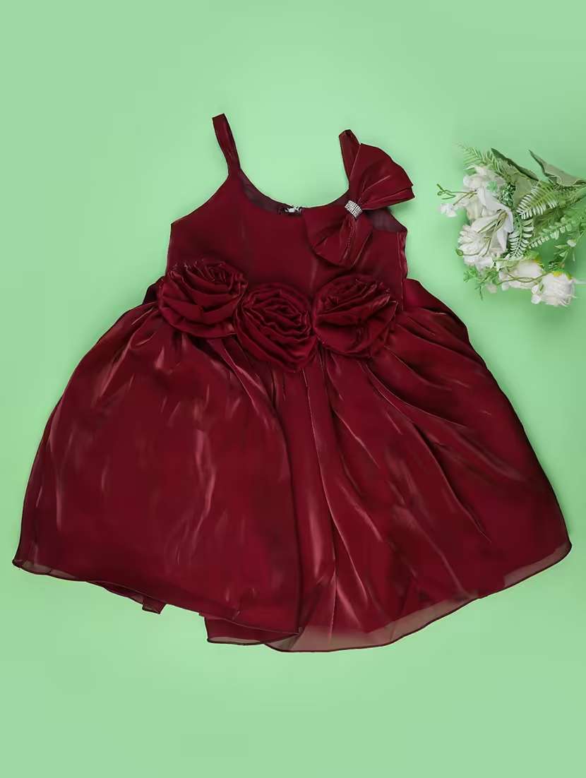 girls self designed sleeveless flared frock - 22293874 -  Standard Image - 1