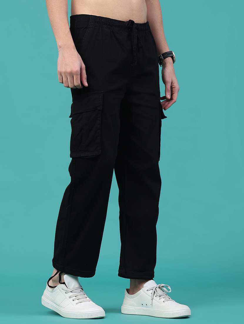men solid mid rise regular fit cargo  - 22293917 -  Standard Image - 1