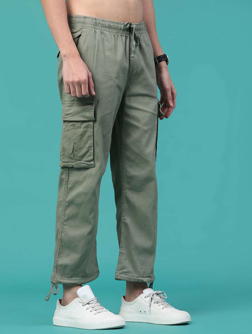men solid mid rise regular fit cargo  - 22293919 -  Standard Image - 1