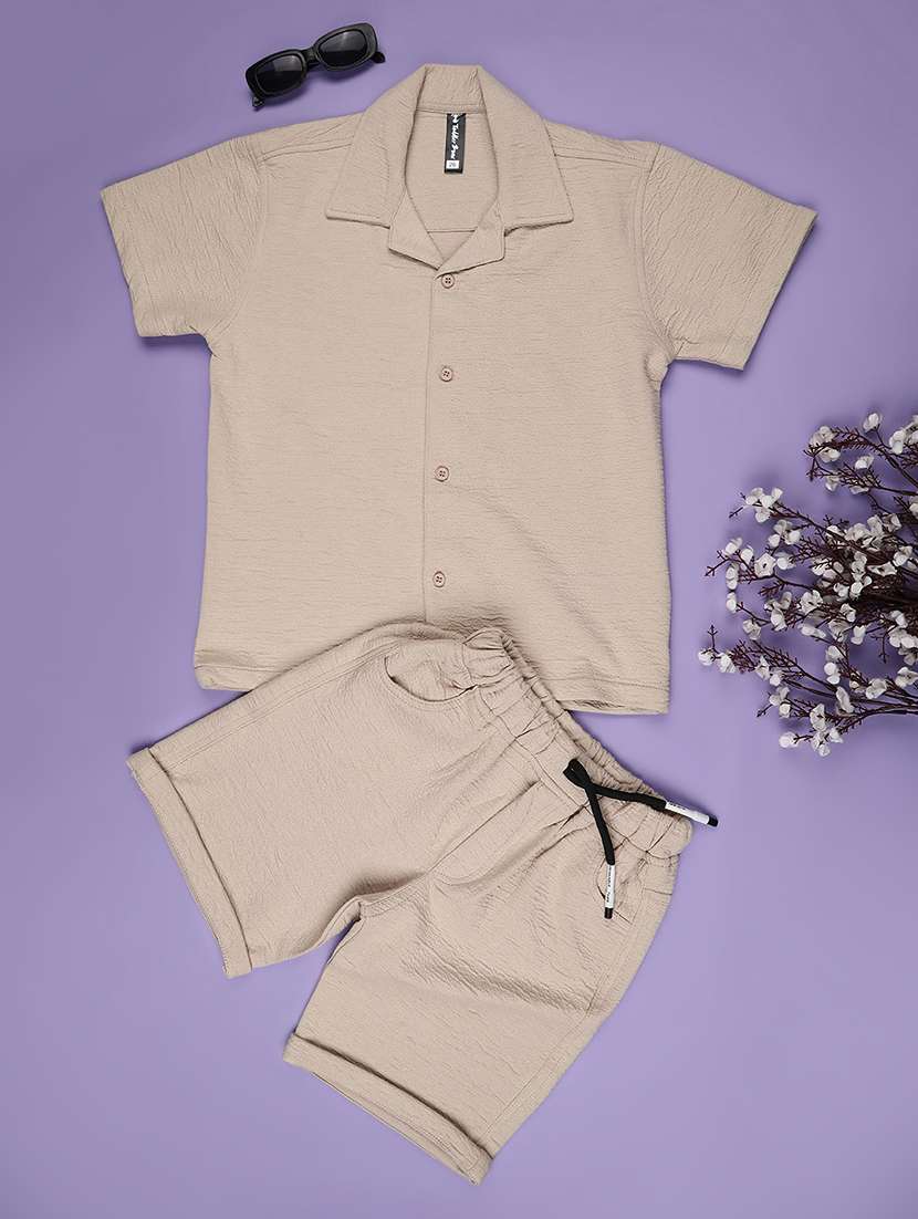 boys shirt and shorts co-ord set - 22293940 -  Standard Image - 1