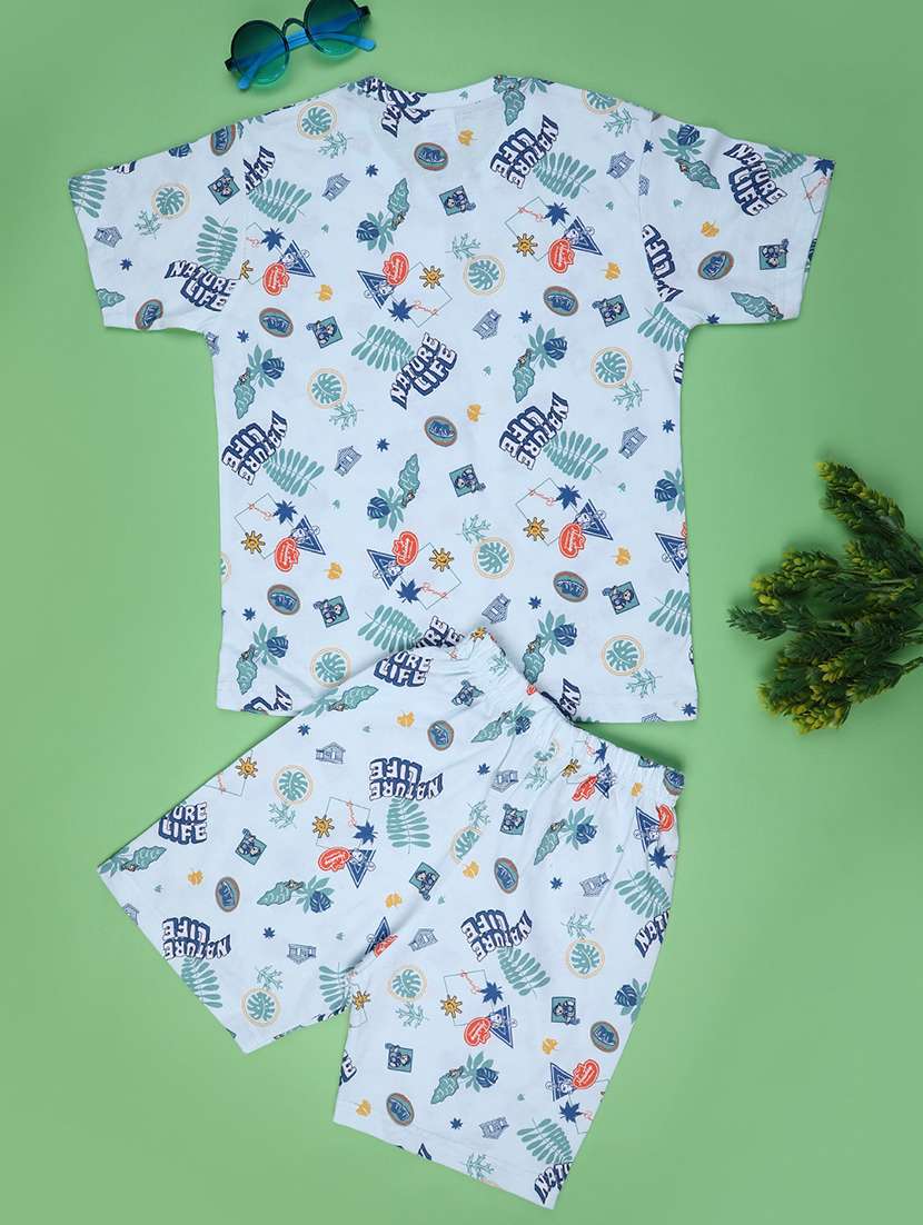boys printed t-shirt & shorts co-ords set - 22293996 -  Standard Image - 1
