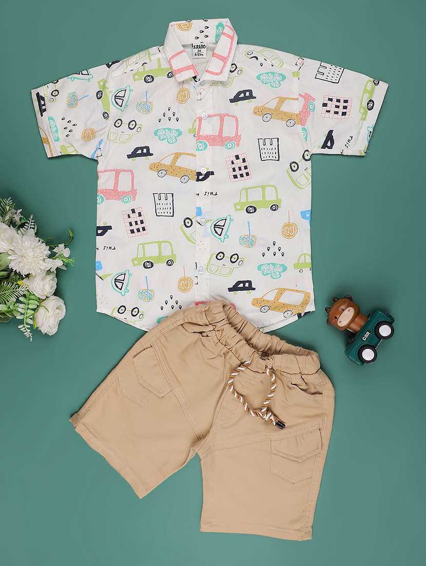 white cotton suit sets twin & dungree - 22294043 -  Standard Image - 1
