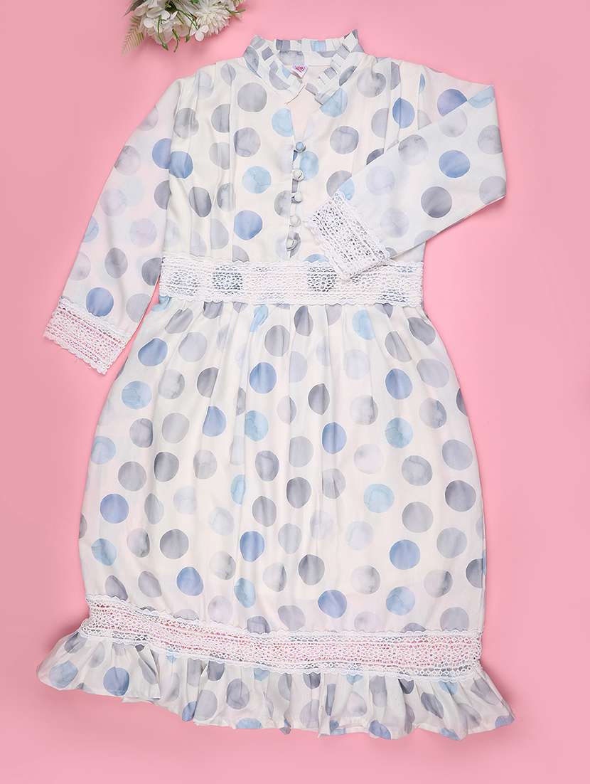 girls printed long sleeve tiered dress - 22294048 -  Standard Image - 1