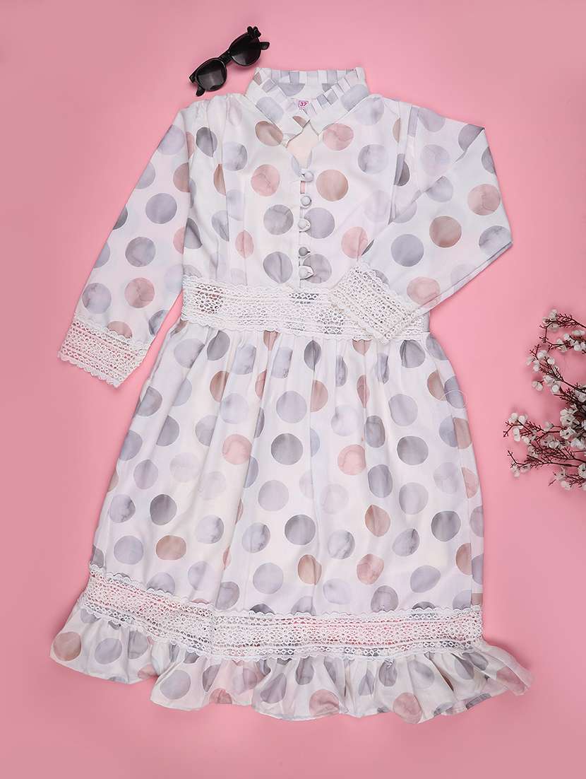 girls printed long sleeve tiered dress - 22294050 -  Standard Image - 1