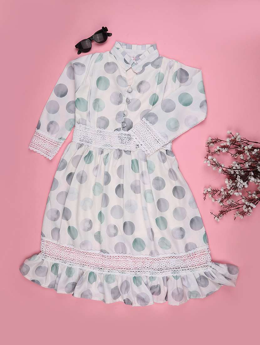 girls printed long sleeve tiered dress - 22294051 -  Standard Image - 1