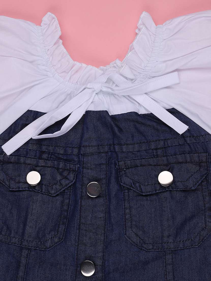 girls solid puff sleeves a-line dress - 22294066 -  Standard Image - 4