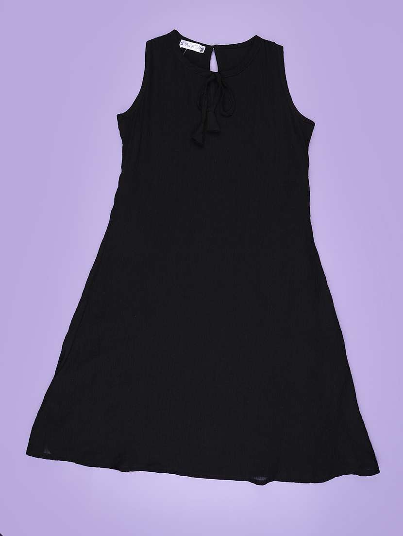 girls solid sleeveless fit & flare dress - 22294083 -  Standard Image - 1